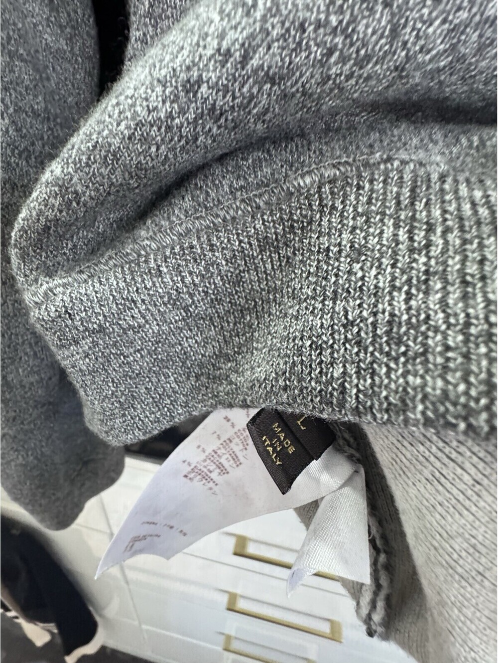 Louis Vuitton Grey Wool Blend Hoodie with Patch Detail - Picture 4 of 4